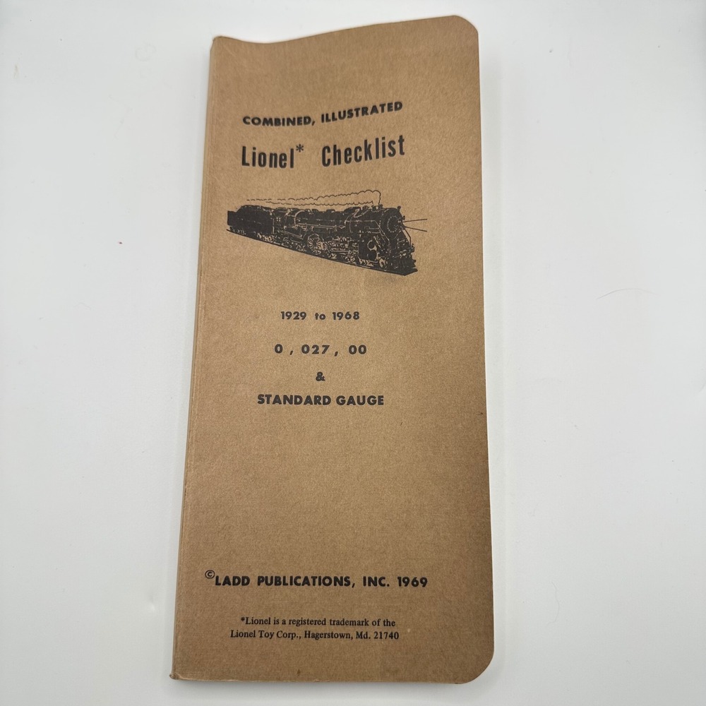 VTG 1969 Lionel Checklist 1929-1968 O O27 OO Standard Gauge Ladd Publication
